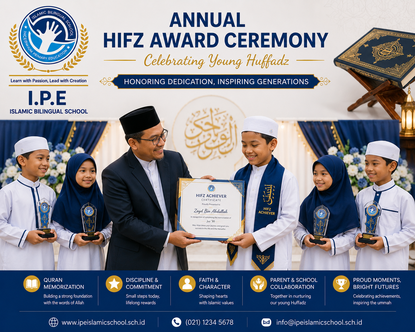 Annual Hifz Award Ceremony — celebrating young huffadz